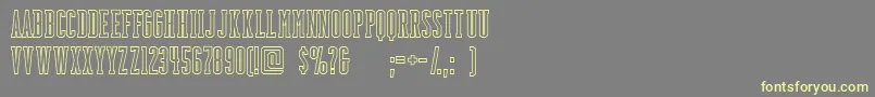 フォントBackboardoutlineFreeForPersonalUseOnly – 黄色のフォント、灰色の背景