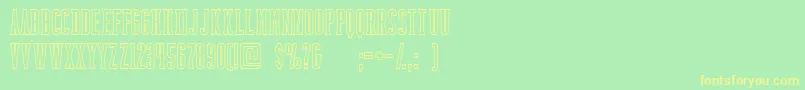 BackboardoutlineFreeForPersonalUseOnly-fontti – keltaiset fontit vihreällä taustalla