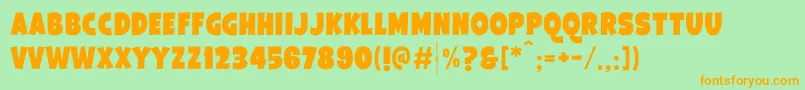 GalponBlack Font – Orange Fonts on Green Background