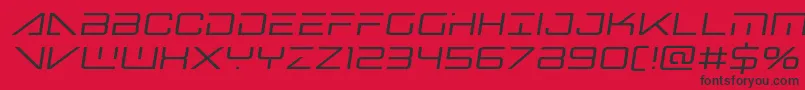 Fonte Bansheepilotsemital – fontes pretas em um fundo vermelho