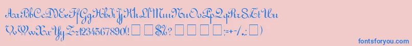 ArabescoScriptSsi Font – Blue Fonts on Pink Background