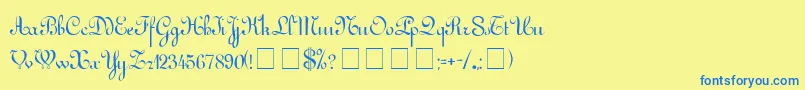 ArabescoScriptSsi Font – Blue Fonts on Yellow Background