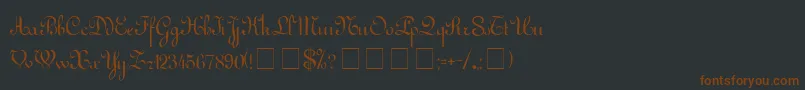 フォントArabescoScriptSsi – 黒い背景に茶色のフォント