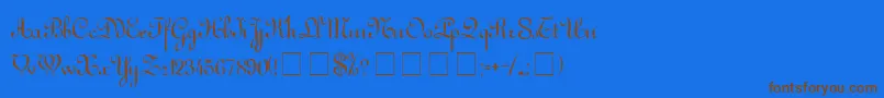 ArabescoScriptSsi Font – Brown Fonts on Blue Background