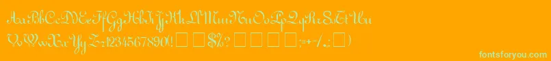 ArabescoScriptSsi Font – Green Fonts on Orange Background