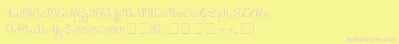 ArabescoScriptSsi Font – Pink Fonts on Yellow Background