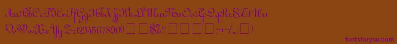 ArabescoScriptSsi-Schriftart – Violette Schriften auf braunem Hintergrund