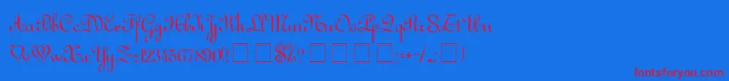 ArabescoScriptSsi Font – Red Fonts on Blue Background