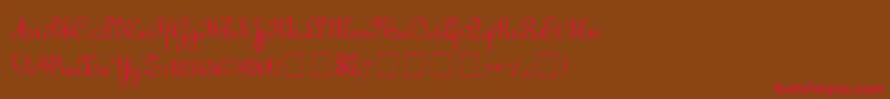 ArabescoScriptSsi Font – Red Fonts on Brown Background