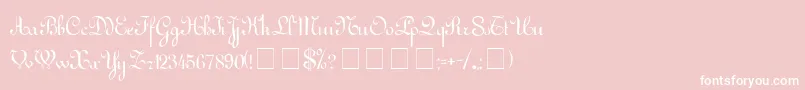 ArabescoScriptSsi-Schriftart – Weiße Schriften auf rosa Hintergrund