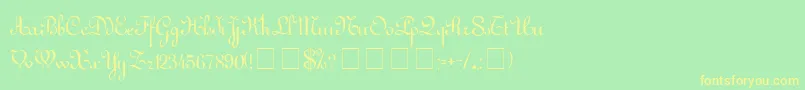 Шрифт ArabescoScriptSsi – жёлтые шрифты на зелёном фоне
