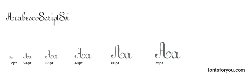 ArabescoScriptSsi Font Sizes