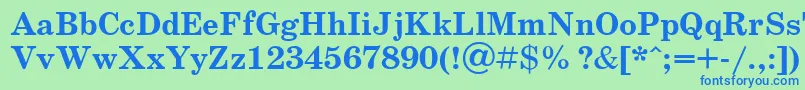 フォントUkrainianschoolbookBold – 青い文字は緑の背景です。