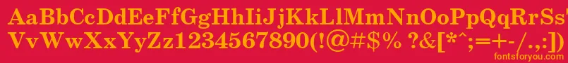 UkrainianschoolbookBold-Schriftart – Orangefarbene Schriften auf rotem Hintergrund