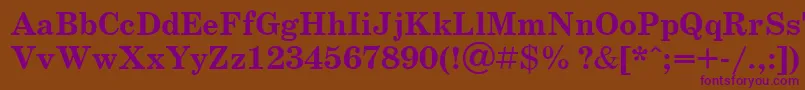 UkrainianschoolbookBold Font – Purple Fonts on Brown Background