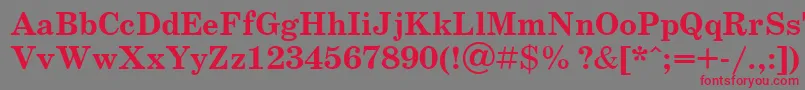 UkrainianschoolbookBold Font – Red Fonts on Gray Background