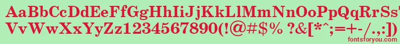 UkrainianschoolbookBold Font – Red Fonts on Green Background