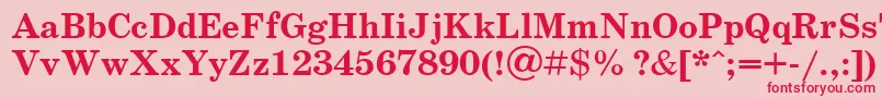 UkrainianschoolbookBold Font – Red Fonts on Pink Background