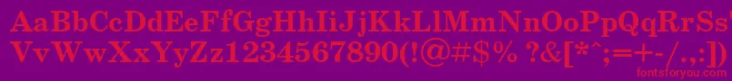 UkrainianschoolbookBold Font – Red Fonts on Purple Background