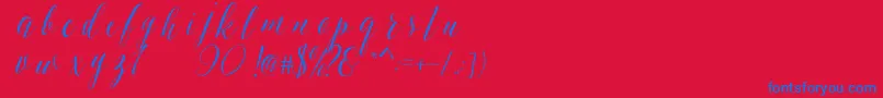 SheilovaScript Font – Blue Fonts on Red Background