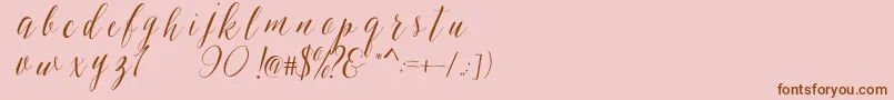 SheilovaScript Font – Brown Fonts on Pink Background
