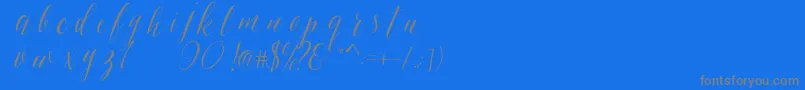 SheilovaScript Font – Gray Fonts on Blue Background