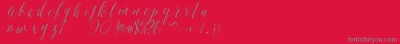 SheilovaScript Font – Gray Fonts on Red Background