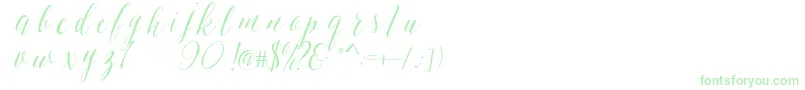 SheilovaScript Font – Green Fonts on White Background