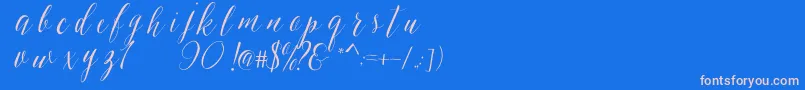 Fonte SheilovaScript – fontes rosa em um fundo azul