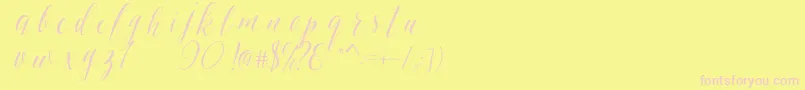 SheilovaScript Font – Pink Fonts on Yellow Background