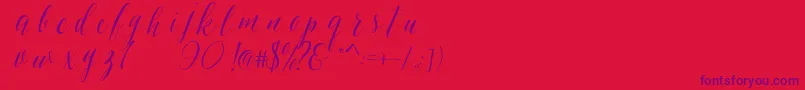 SheilovaScript Font – Purple Fonts on Red Background