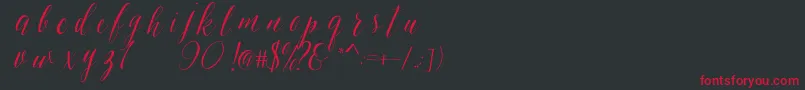 SheilovaScript-Schriftart – Rote Schriften auf schwarzem Hintergrund