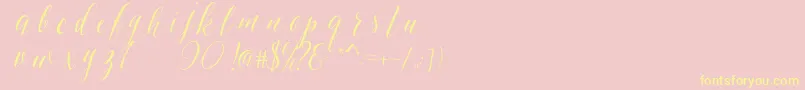 SheilovaScript Font – Yellow Fonts on Pink Background