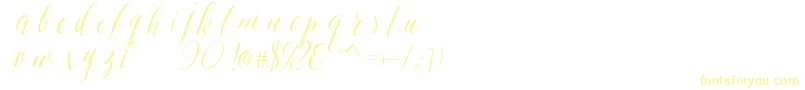 SheilovaScript Font – Yellow Fonts on White Background