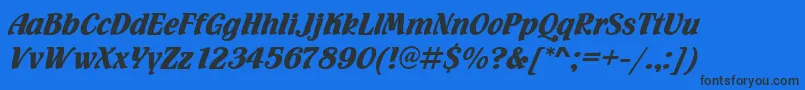 フォントFlamencod – 黒い文字の青い背景