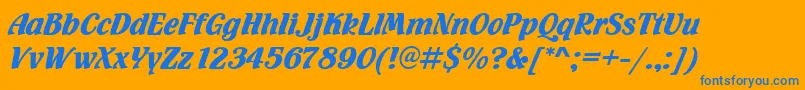 Flamencod Font – Blue Fonts on Orange Background