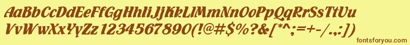 Flamencod Font – Brown Fonts on Yellow Background