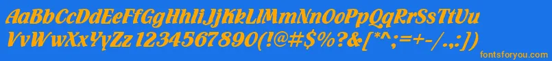 Flamencod Font – Orange Fonts on Blue Background