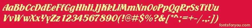 Flamencod Font – Yellow Fonts on Red Background