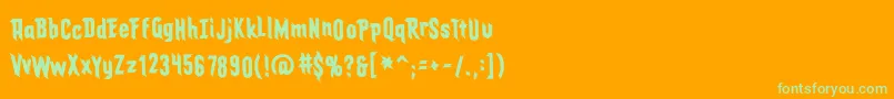 Шрифт Eldergods – зелёные шрифты на оранжевом фоне