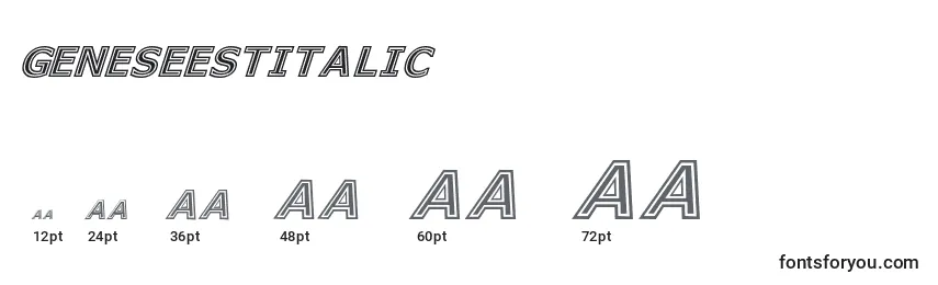 sizes of geneseestitalic font, geneseestitalic sizes