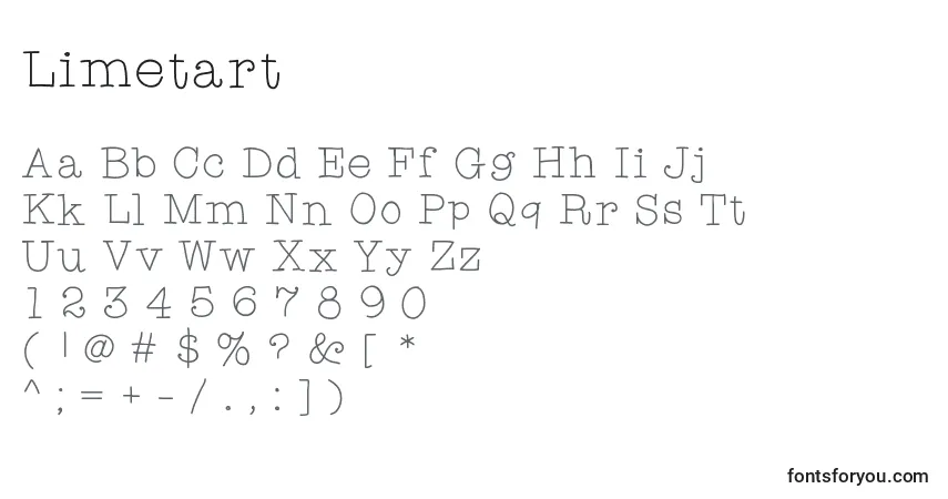 characters of limetart font, letter of limetart font, alphabet of  limetart font