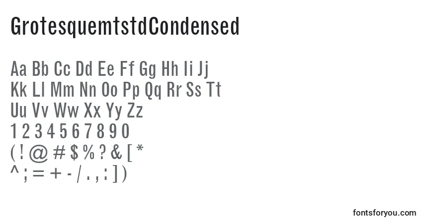 characters of grotesquemtstdcondensed font, letter of grotesquemtstdcondensed font, alphabet of  grotesquemtstdcondensed font