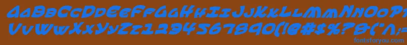EphesianCondboldital Font – Blue Fonts on Brown Background