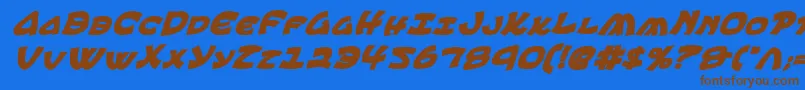 Шрифт EphesianCondboldital – коричневые шрифты на синем фоне