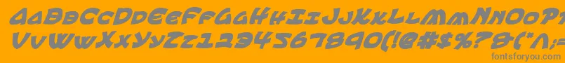 EphesianCondboldital-fontti – harmaat kirjasimet oranssilla taustalla