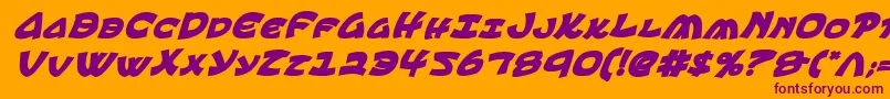 EphesianCondboldital Font – Purple Fonts on Orange Background