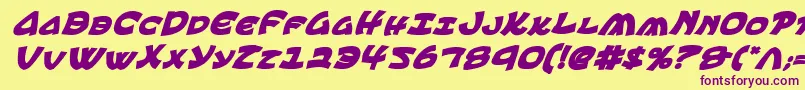 EphesianCondboldital Font – Purple Fonts on Yellow Background
