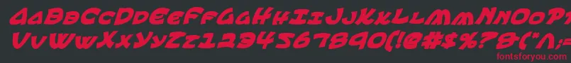 フォントEphesianCondboldital – 黒い背景に赤い文字