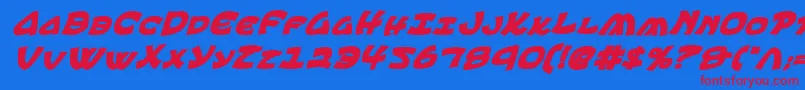 EphesianCondboldital Font – Red Fonts on Blue Background